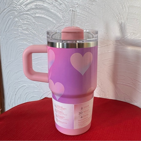 Stanley Valentines 20oz Quencher Tumbler Powder Pink Heart Gradient - Picture 2 of 5